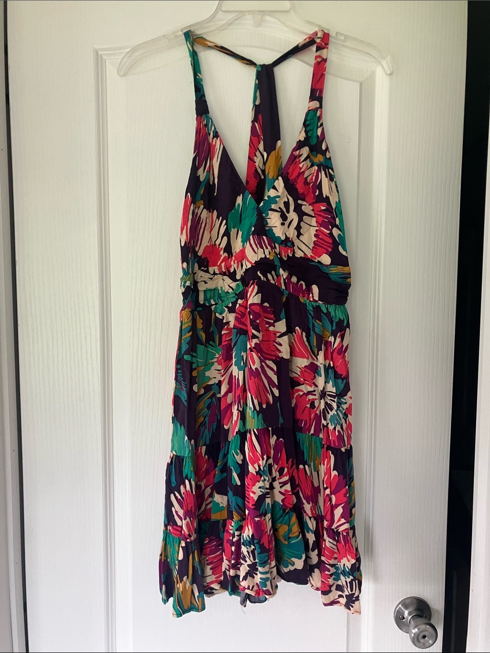 Forever 21 Purple and Teal Floral Halter Sundress